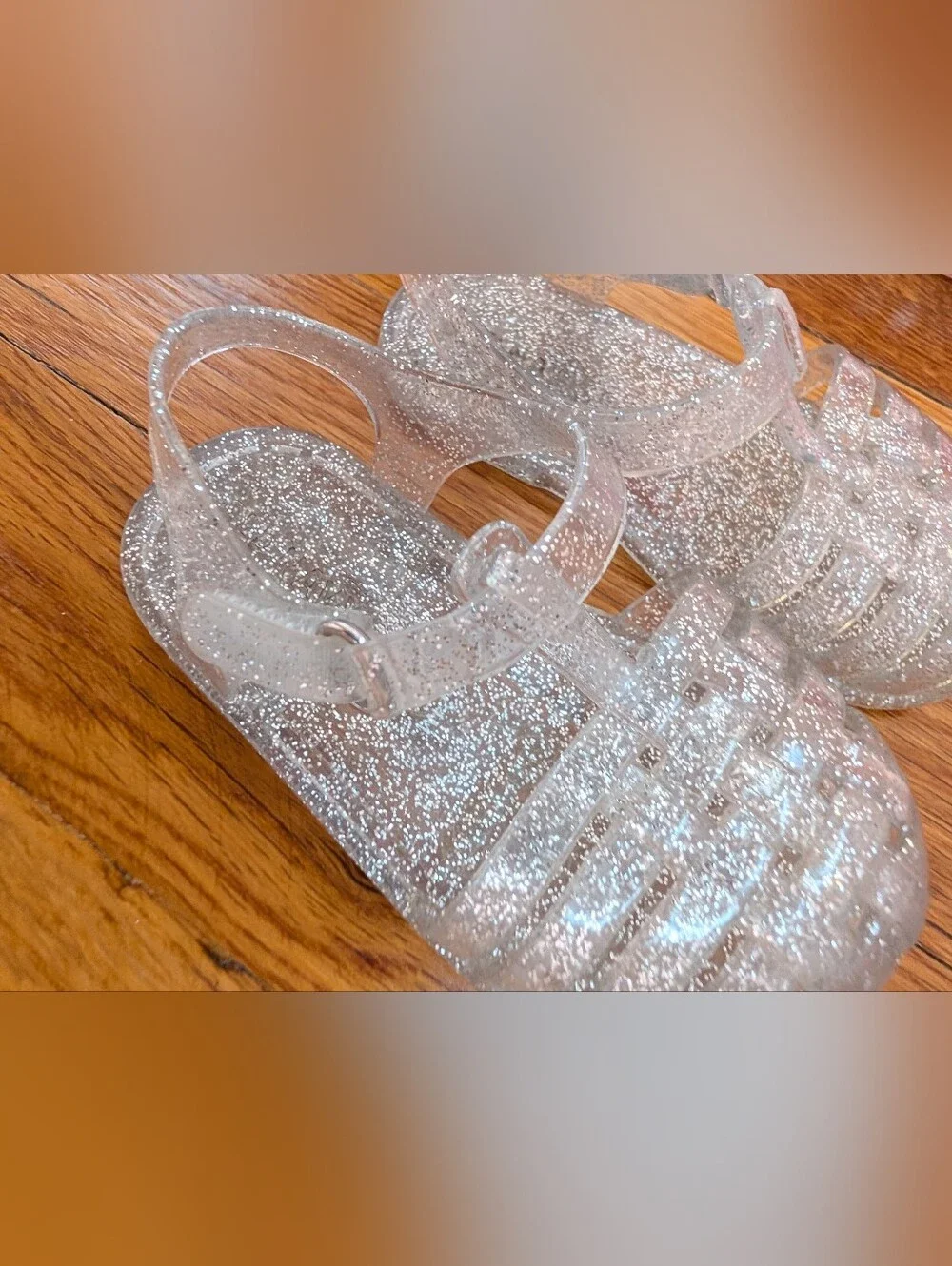 Old Navy Baby Girls Glitter Jelly Sandals In Pink And Clear Size 5 Two Pairs